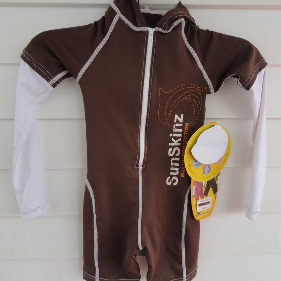 Sunskinz Child One piece Sun Protection Suit W/Hoofull ZIp~Beach wear~ - Picture 3 of 5